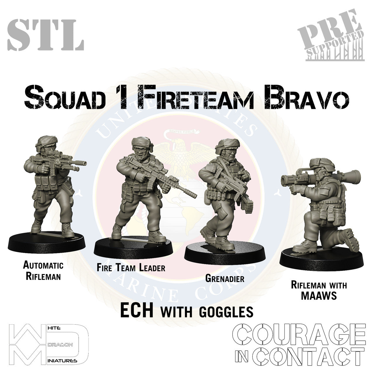 Squad 1 Fireteam Bravo - US Marines - STL