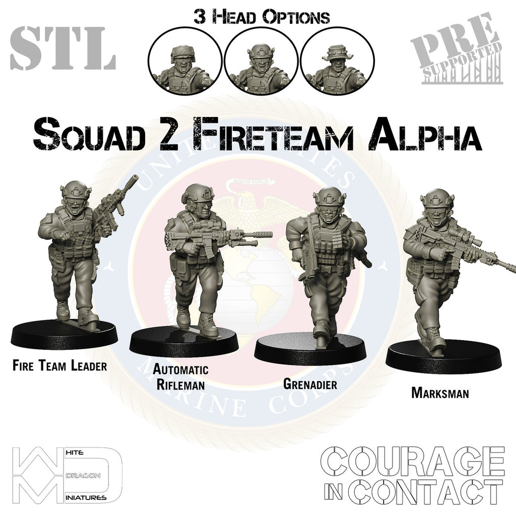 Squad 2 Fireteam Alpha - US Marines - STL