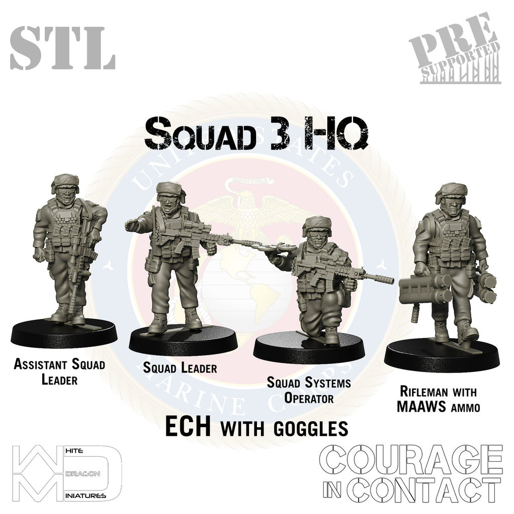 Squad 3 HQ - US Marines - STL