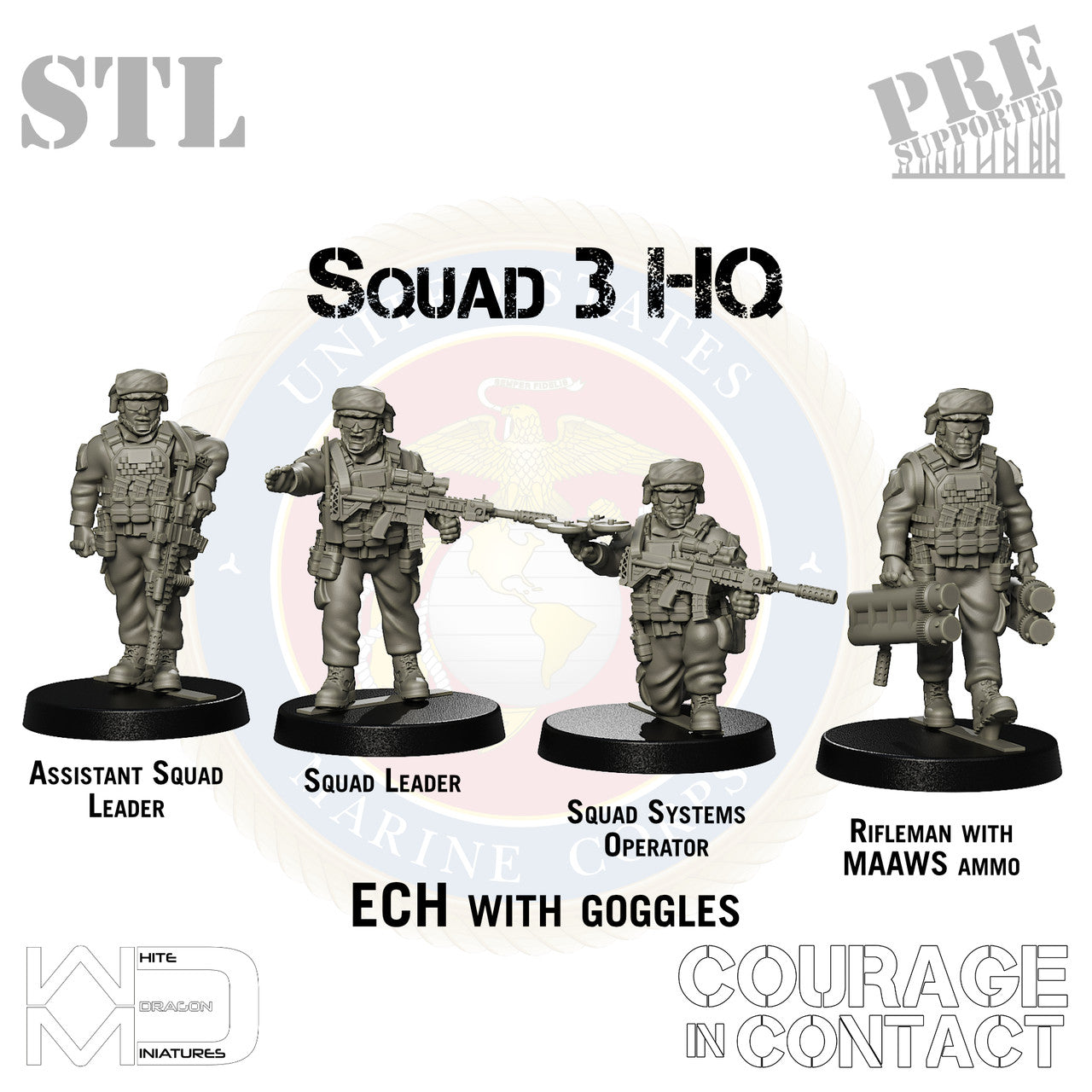 Squad 3 HQ - US Marines - STL
