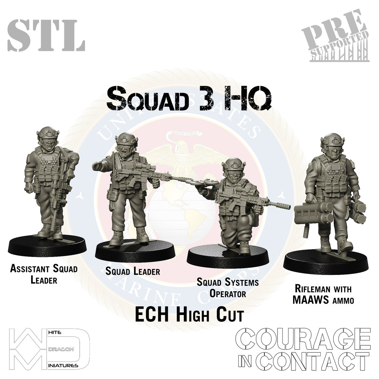 Squad 3 HQ - US Marines - STL