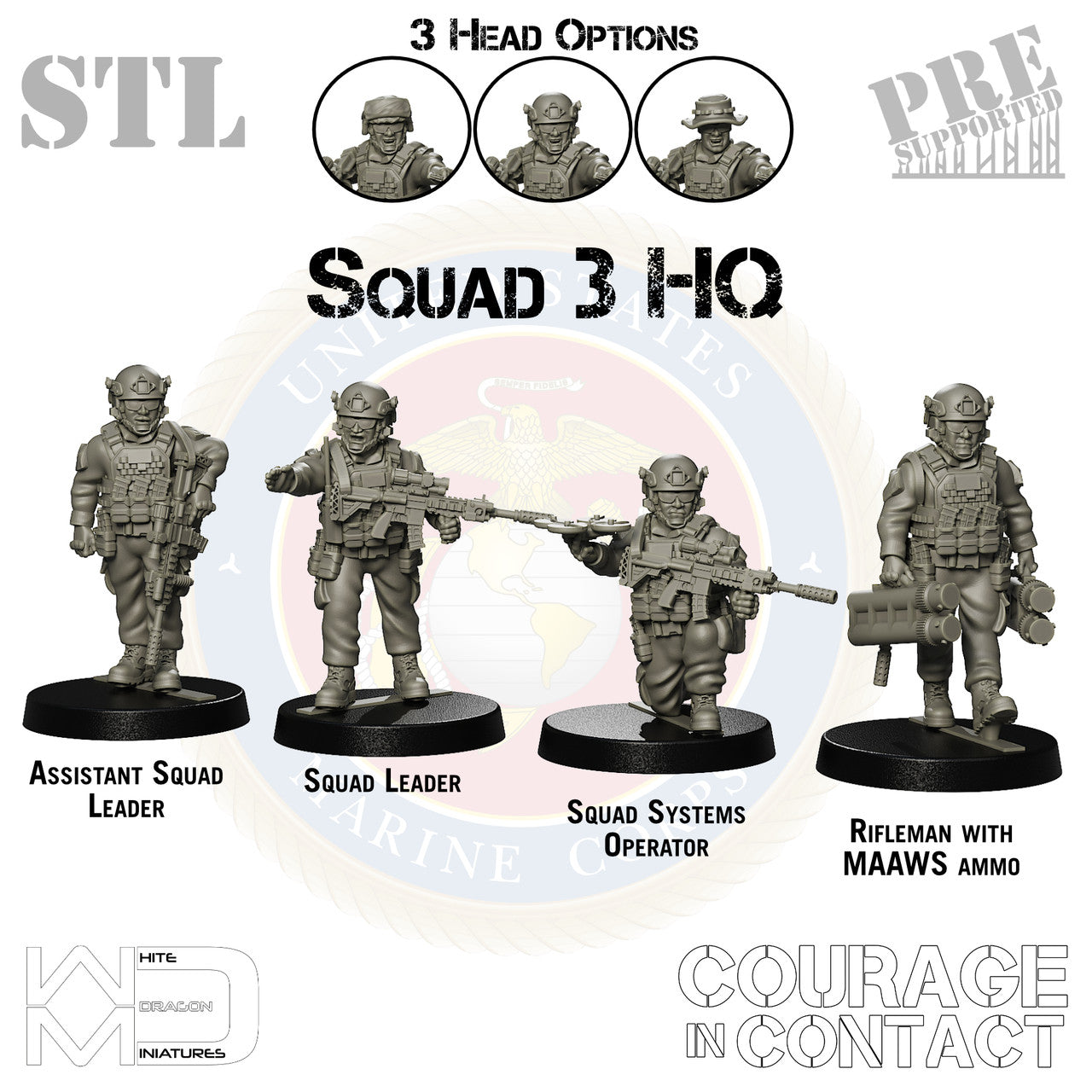 Squad 3 HQ - US Marines - STL