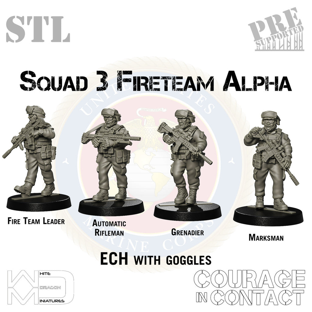 Squad 3 Fireteam Alpha - US Marines - STL