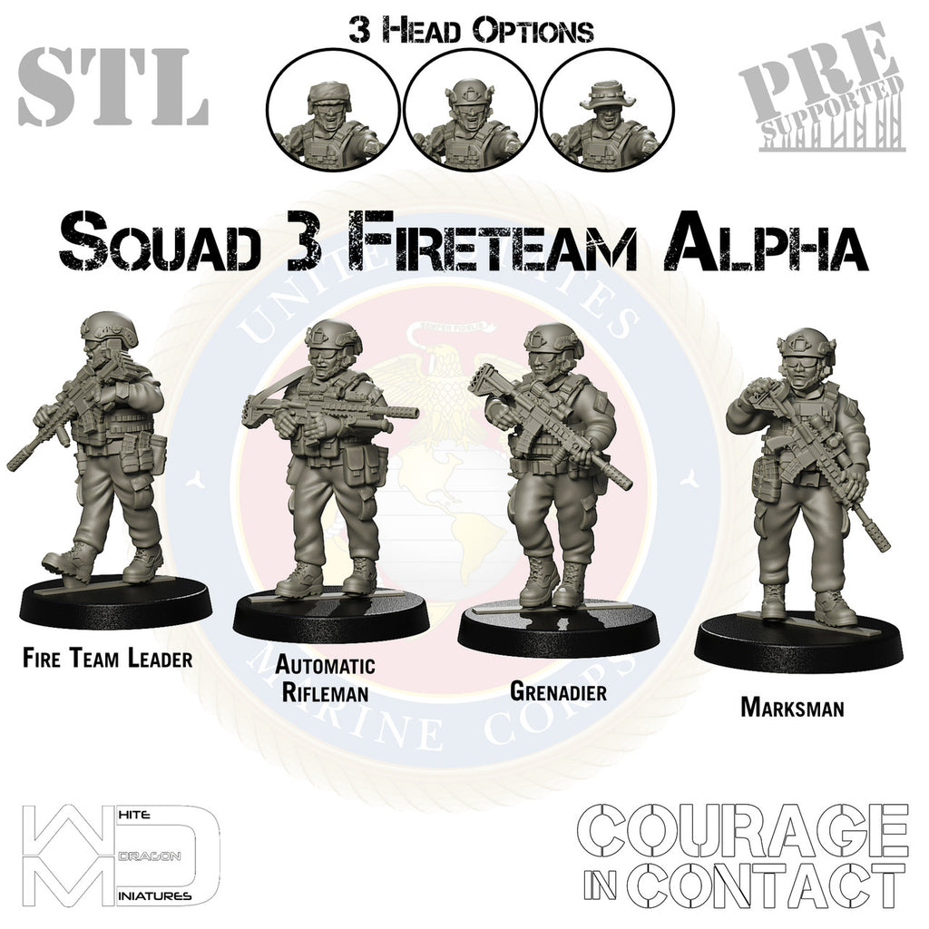 Squad 3 Fireteam Alpha - US Marines - STL