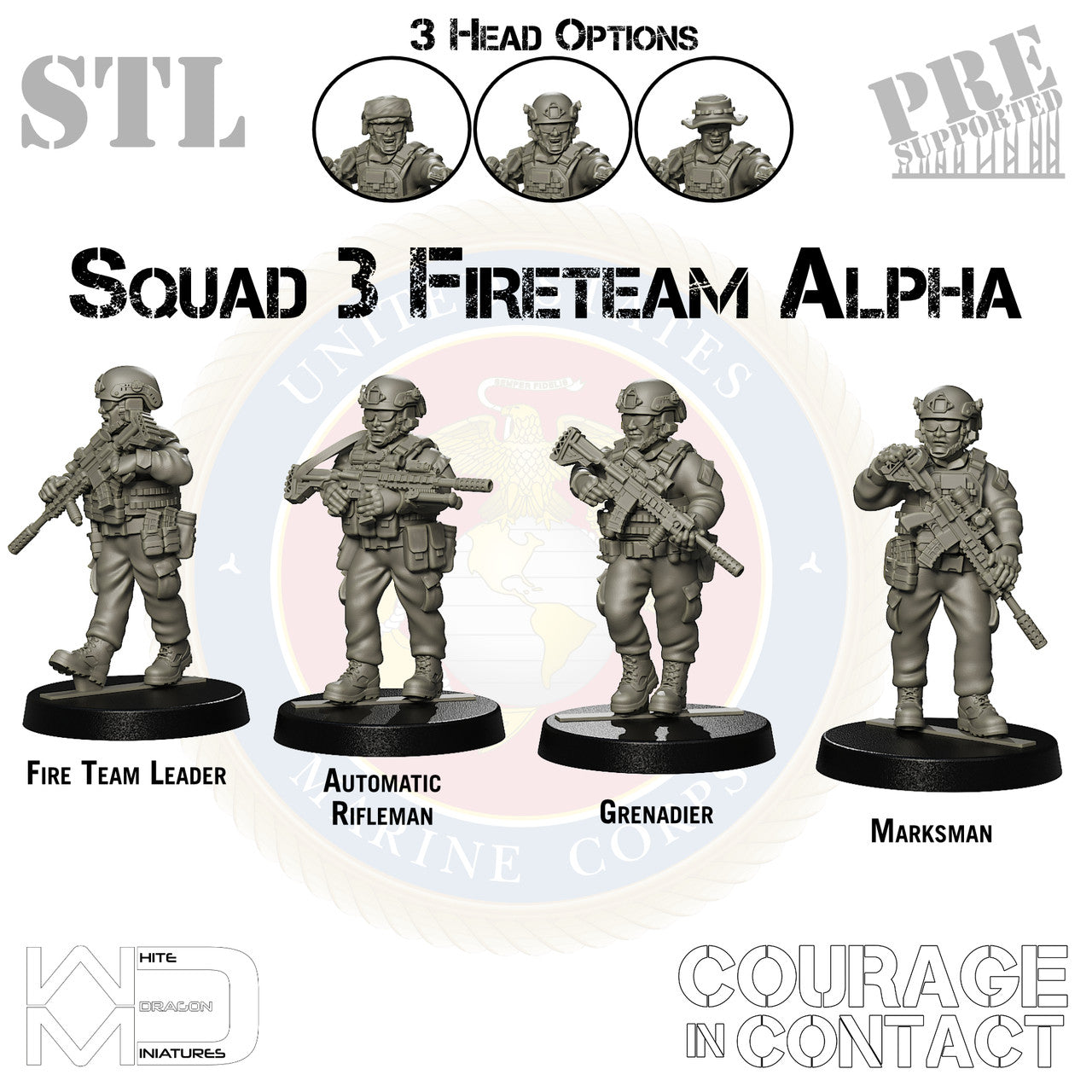 Squad 3 Fireteam Alpha - US Marines - STL