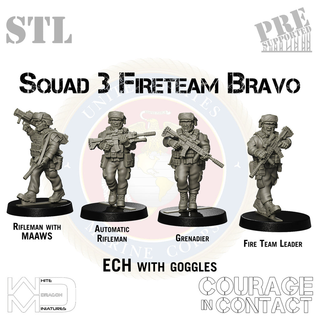 Squad 3 Fireteam Bravo - US Marines - STL
