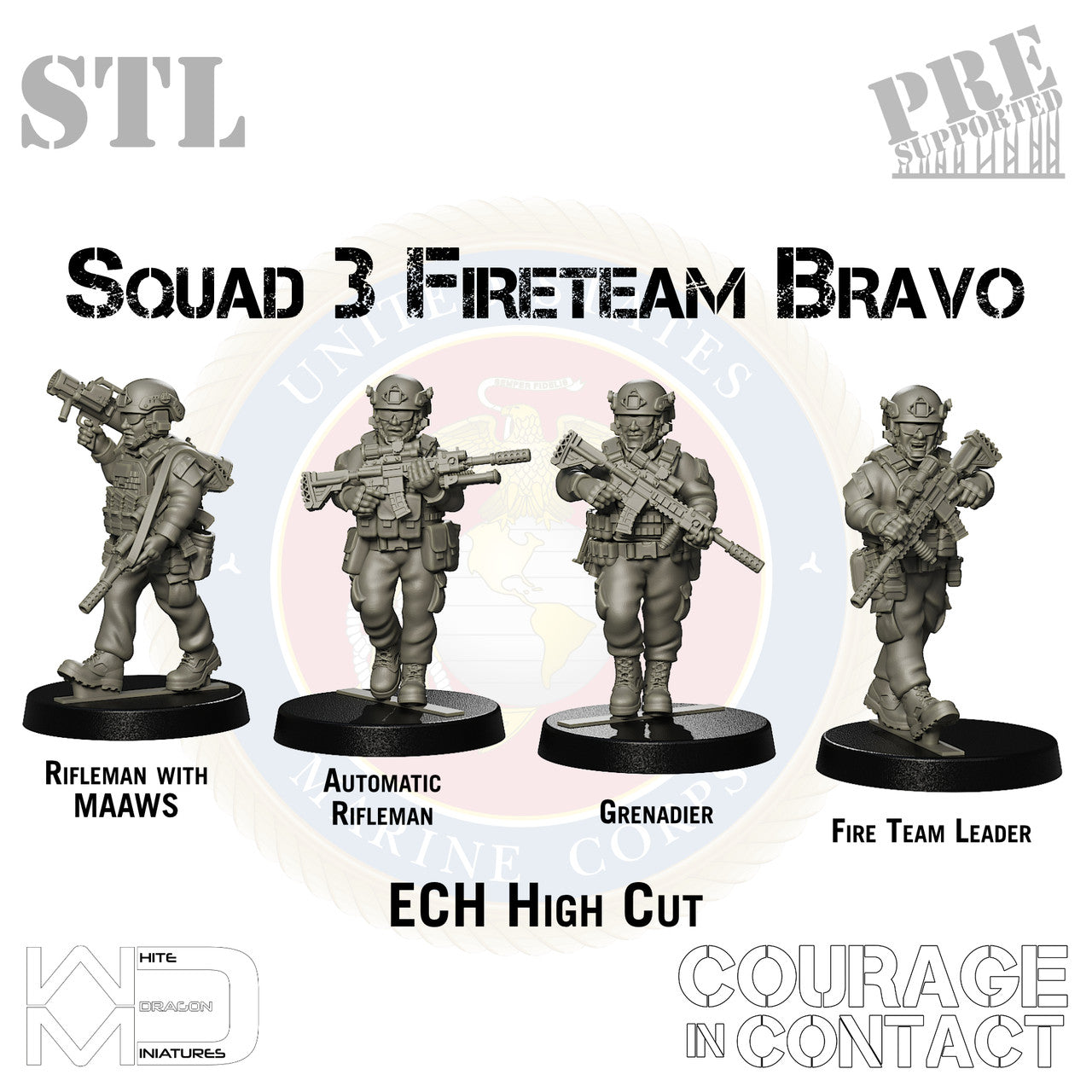 Squad 3 Fireteam Bravo - US Marines - STL