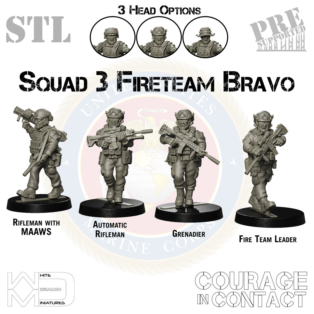 Squad 3 Fireteam Bravo - US Marines - STL