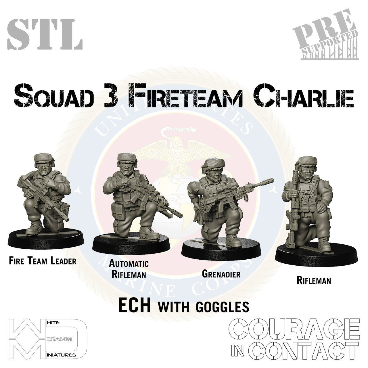 Squad 3 Fireteam Charlie - US Marines - STL