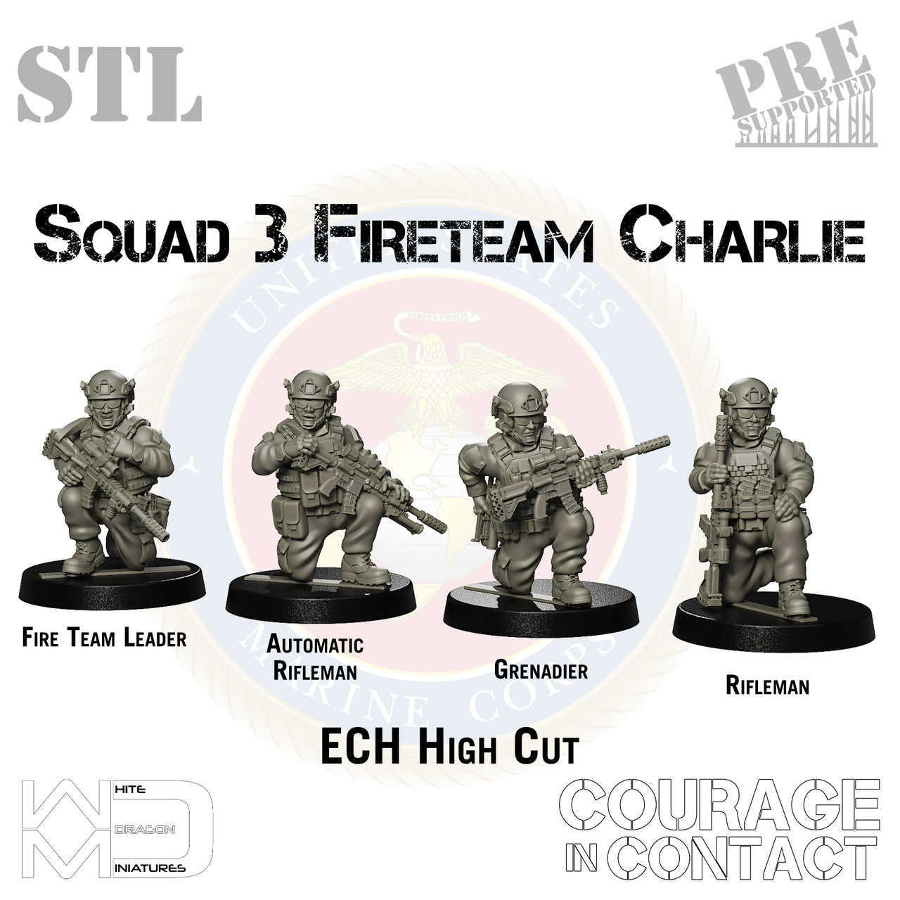 Squad 3 Fireteam Charlie - US Marines - STL