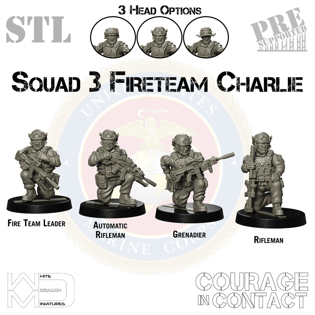 Squad 3 Fireteam Charlie - US Marines - STL
