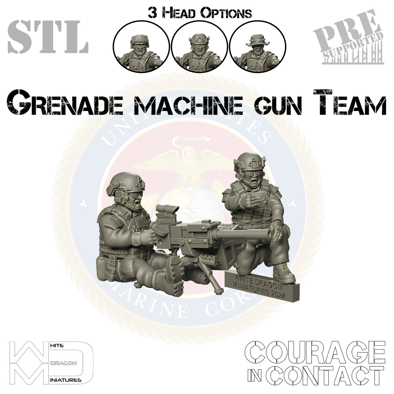 Grenade Machine Gun Team - US Marines - STL